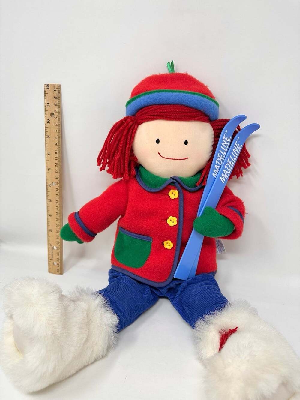 Madeline in Paris Cloth Doll 22" Alpine Skis Winter Eden vintage Plush Toy 1997